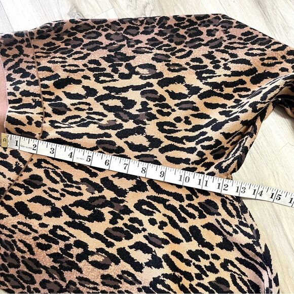 Diane Von Furstenberg Pants Women’s S Leopard Print High Rise Knit Straight Leg - Picture 8 of 9